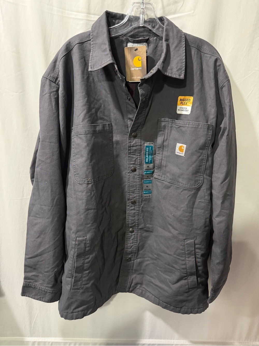 Carhartt Gray Rugged Flex Lightweight Work Shirt Jacket